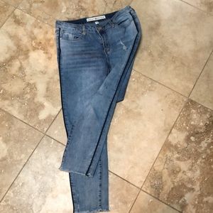 ASHLEY MASON size 11 blue jeans with navy cord on side